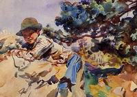 (image for) Handmade oil painting Copy paintings of famous artists John Singer Sargenti's art Boy on a Rock 1907-